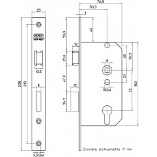 569/4-50 DR.1+3 BLIS. DEURSLOT, DM50MM, PC72MM, KRUKGAT 8MM, VOORPLAAT