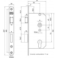 549/4-50 DR.2+4 BULK PER 5 DEURSLOT, DM50MM, PC72MM, KRUKGAT 8MM, VOOR