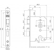 1269/4-50 DR.1+3 KRIMP DEURSLOT, DM50MM, PC55MM, KRUKGAT 8MM, VOORPLAA