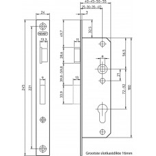 8691/14-40 DR.1+3 DEURSLOT, DM40MM, PC72MM, KRUKGAT 8MM, VOORPLAAT STA