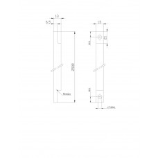 STAAF 13-250CM BULK PER 5 STAAF VOOR POMPESPAGNOLET 13V, LENGTE 250 CM