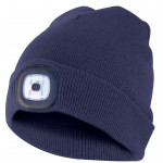 MUTS VELAMP LIGHTHOUSE: BEANIE WITH RECHARGEABLE LED HEADLAMP. NAVY BLUE
