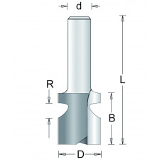 165-12 HM VINGERGREEPFREES , D= 22,2, R= 1,6