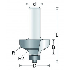 170-6 HM PROFIELFREES TYPE J , D= 28,6, R2= 4, R1= 4